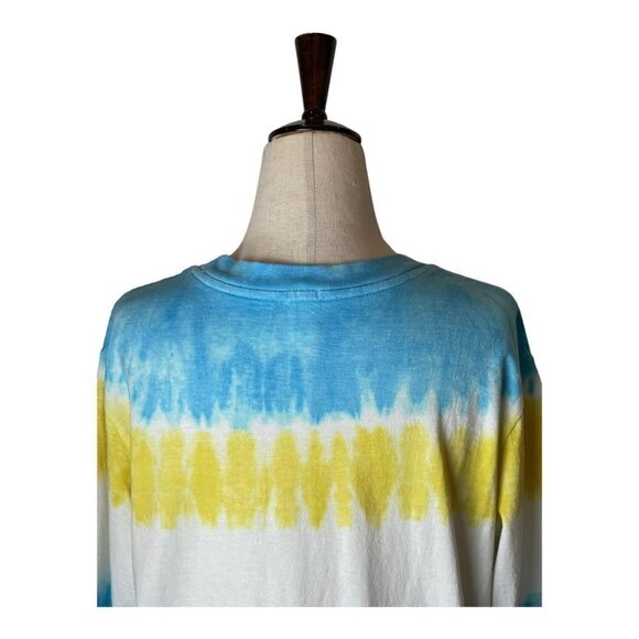 RE/DONE X Hanes Blue And Yellow Tie Dye 50s Long Sleeve Crewneck Tee Size S - Picture 6 of 8
